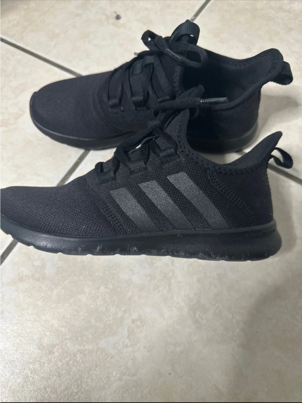 adidas Kids Black Low-Top Sneakers with Three Stripes